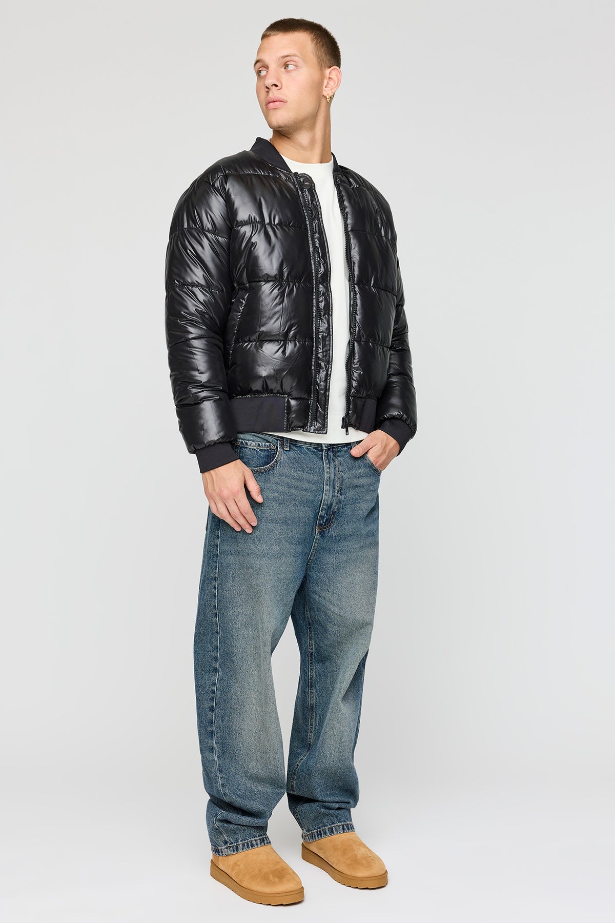 Alt View 3. City Puffer Jacket - Pure Black