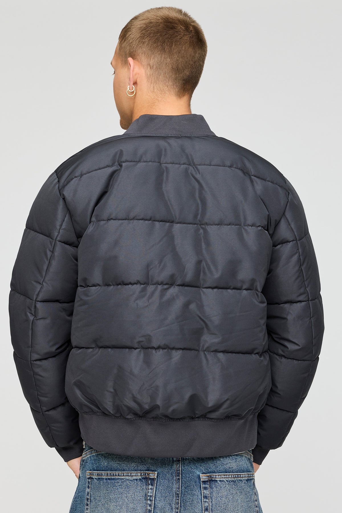 Alt View 2. City Puffer Jacket - Dark Grey
