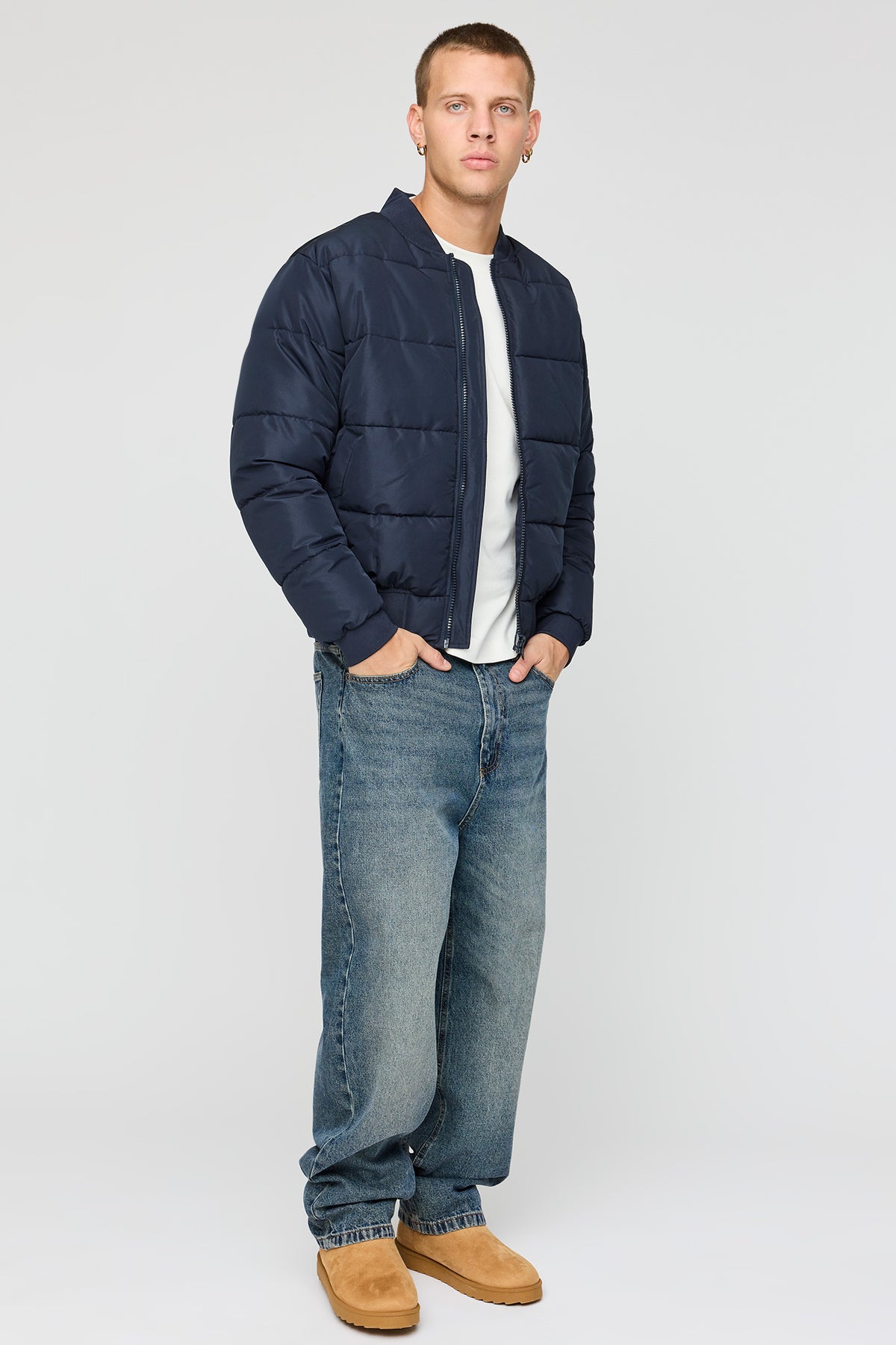 Alt View 3. City Puffer Jacket - Navy