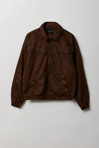 Faux Suede Bomber Jacket