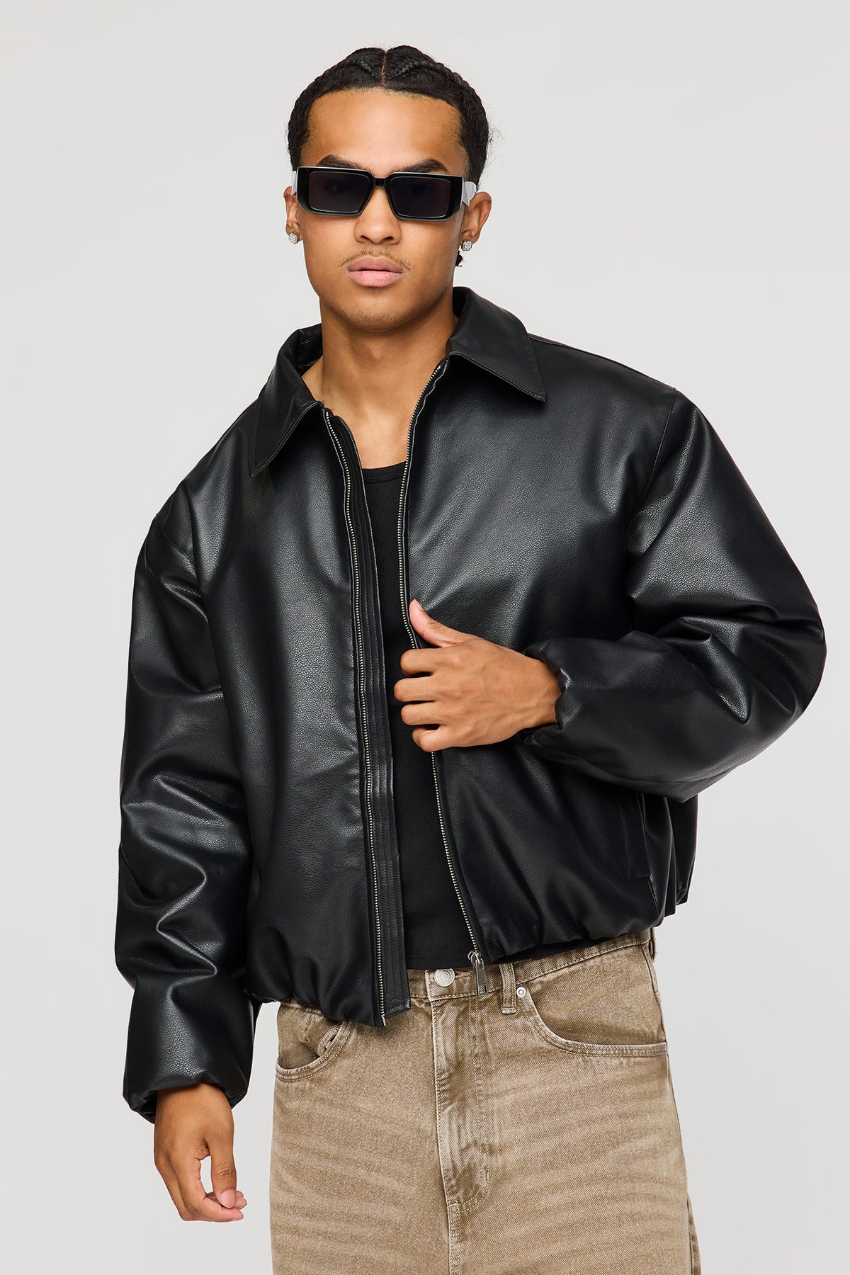 Blouson aviateur en similicuir