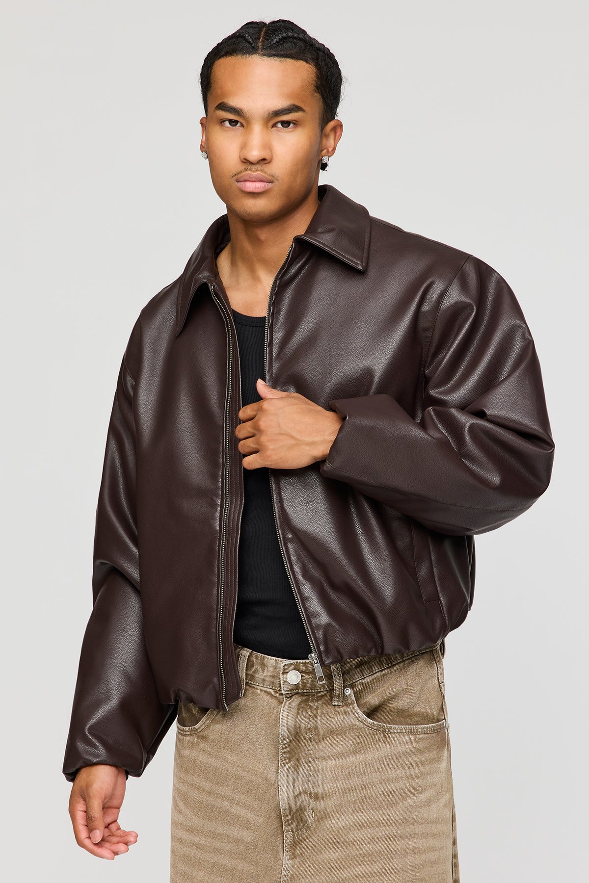 Blouson aviateur en similicuir