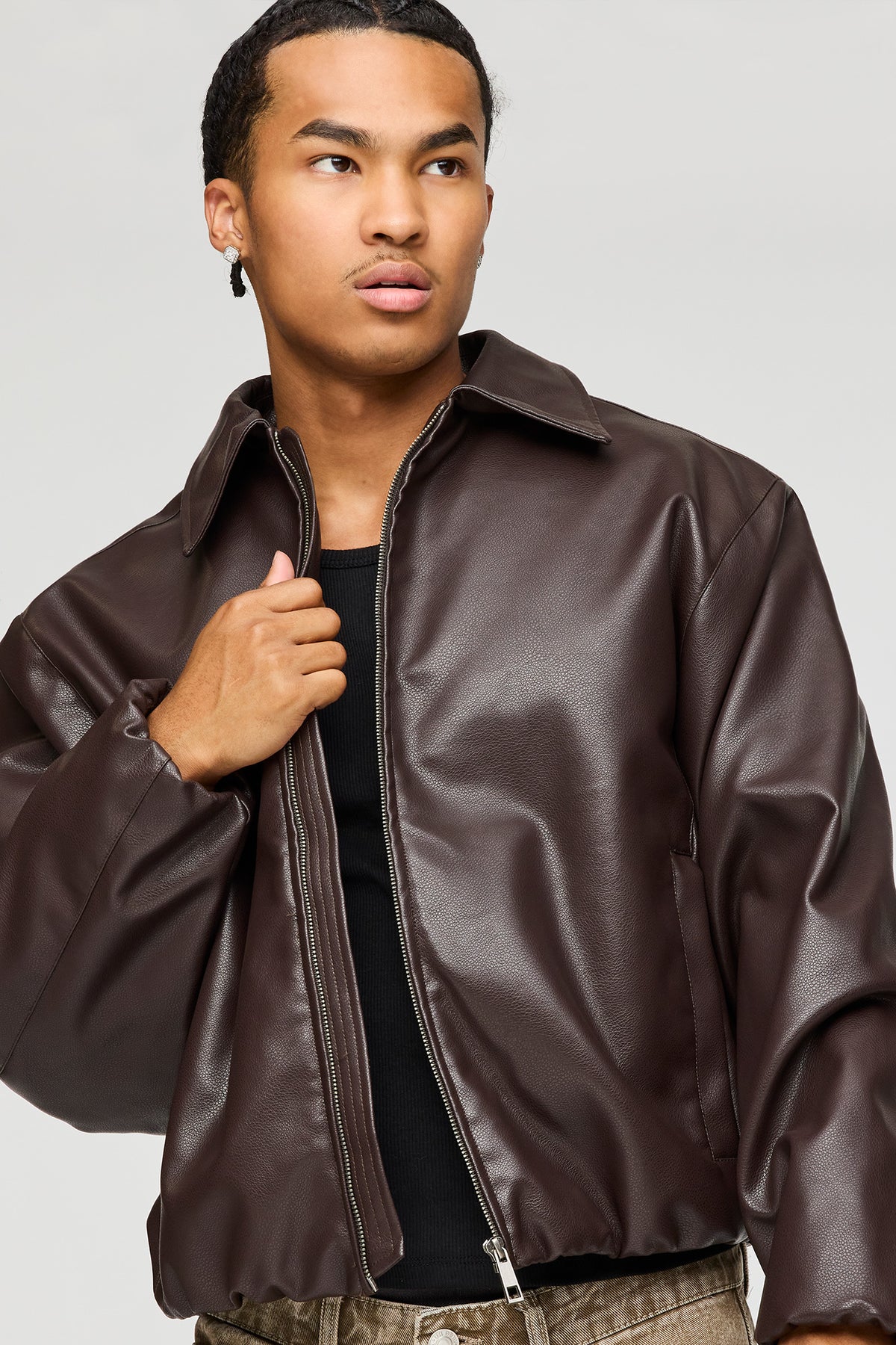 Vue alternative 4. Blouson aviateur en similicuir