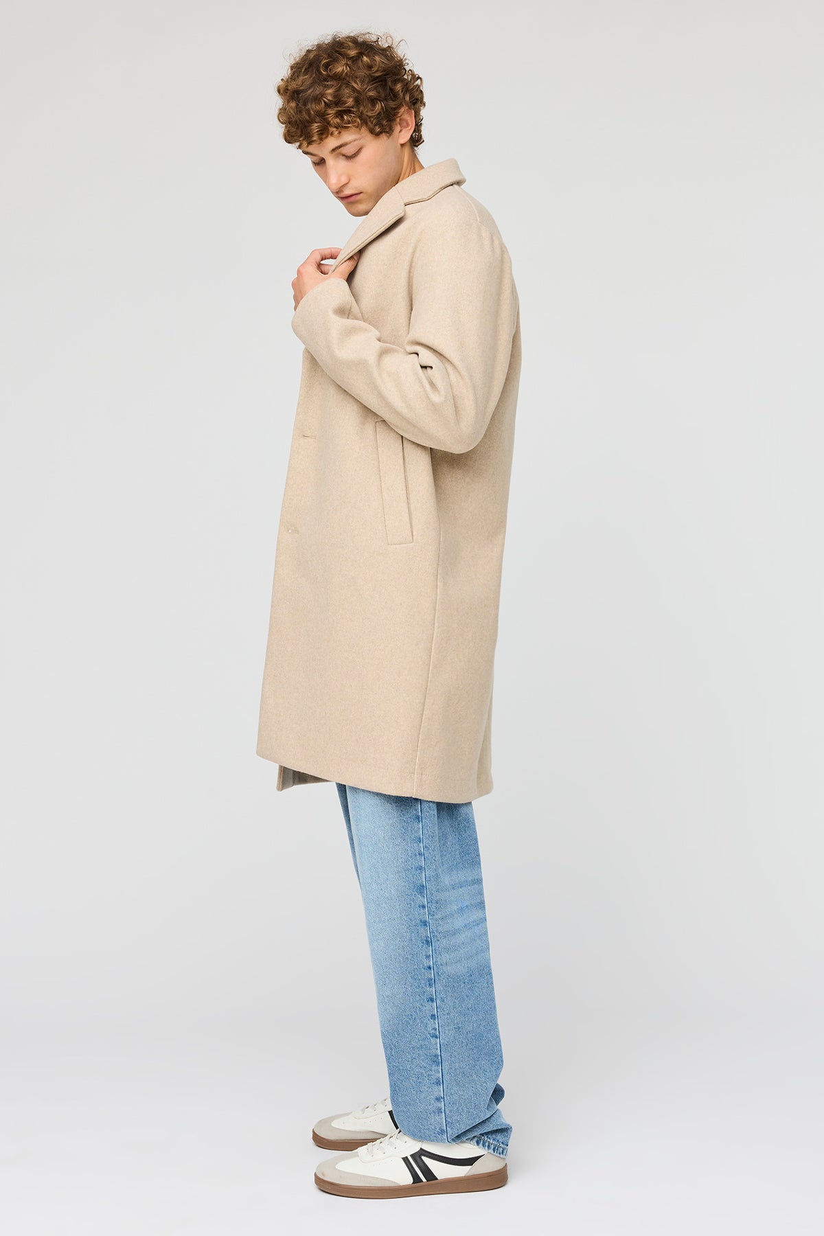 Alt View 2. Pea Coat - Oatmeal
