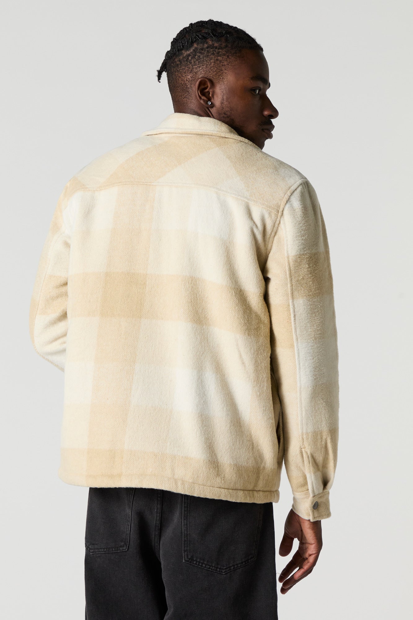 Sherpa Lined Plaid Flannel Shacket