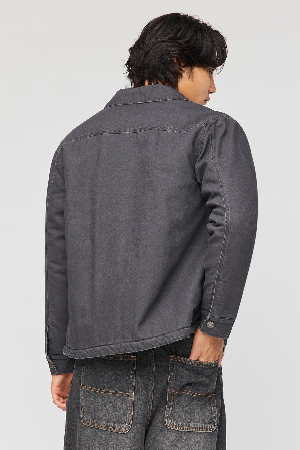 Alt View 2. Washed Jacket - Dark Grey