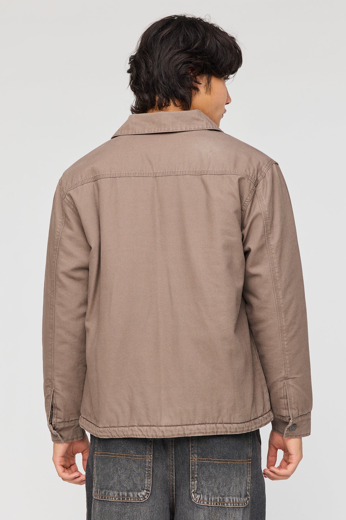 Alt View 2. Washed Jacket - Taupe