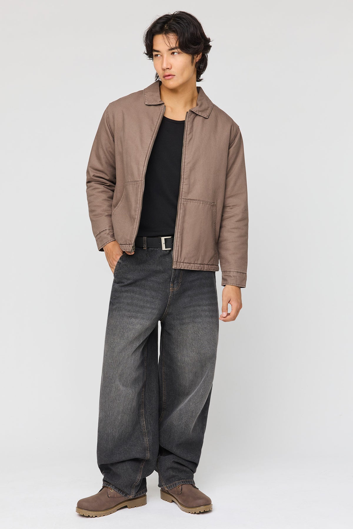 Alt View 3. Washed Jacket - Taupe