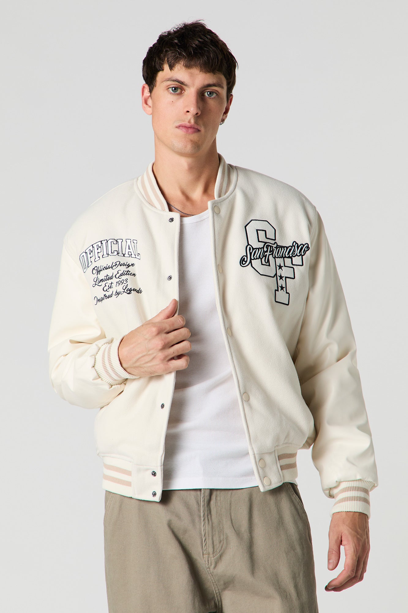 Embroidered Varsity Jacket – Urban Planet