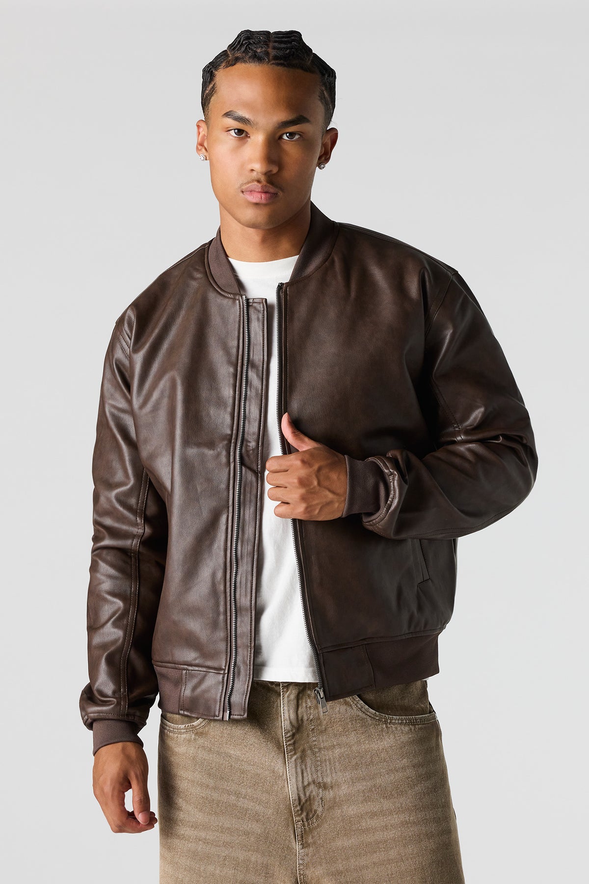 Blouson aviateur en similicuir