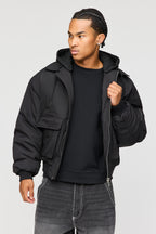 Bomber Jacket with Detachable Hood
