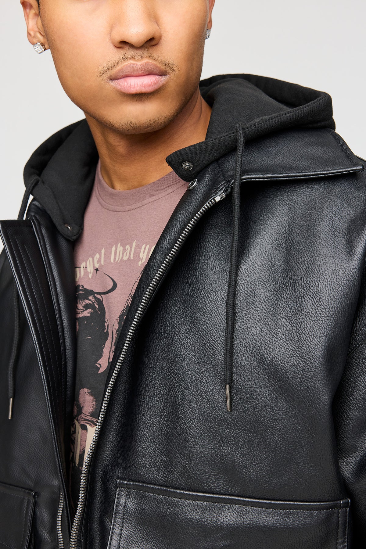 Alt View 4. Bomber Jacket with Detachable Hood - Plaid
