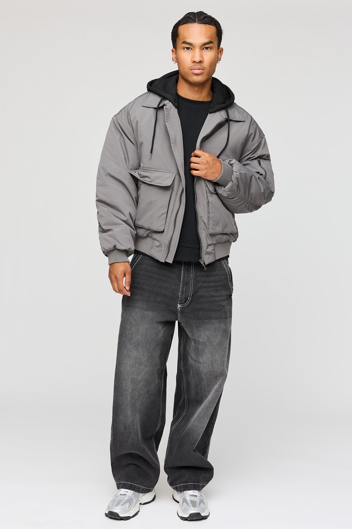 Vue alternative 3. Blouson aviateur avec capuchon amovible