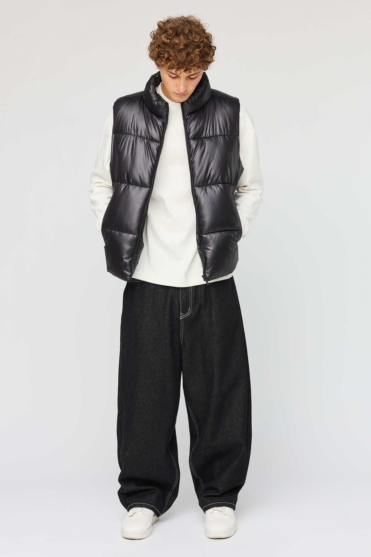 Alt View 3. Puffer Vest - Solid Black