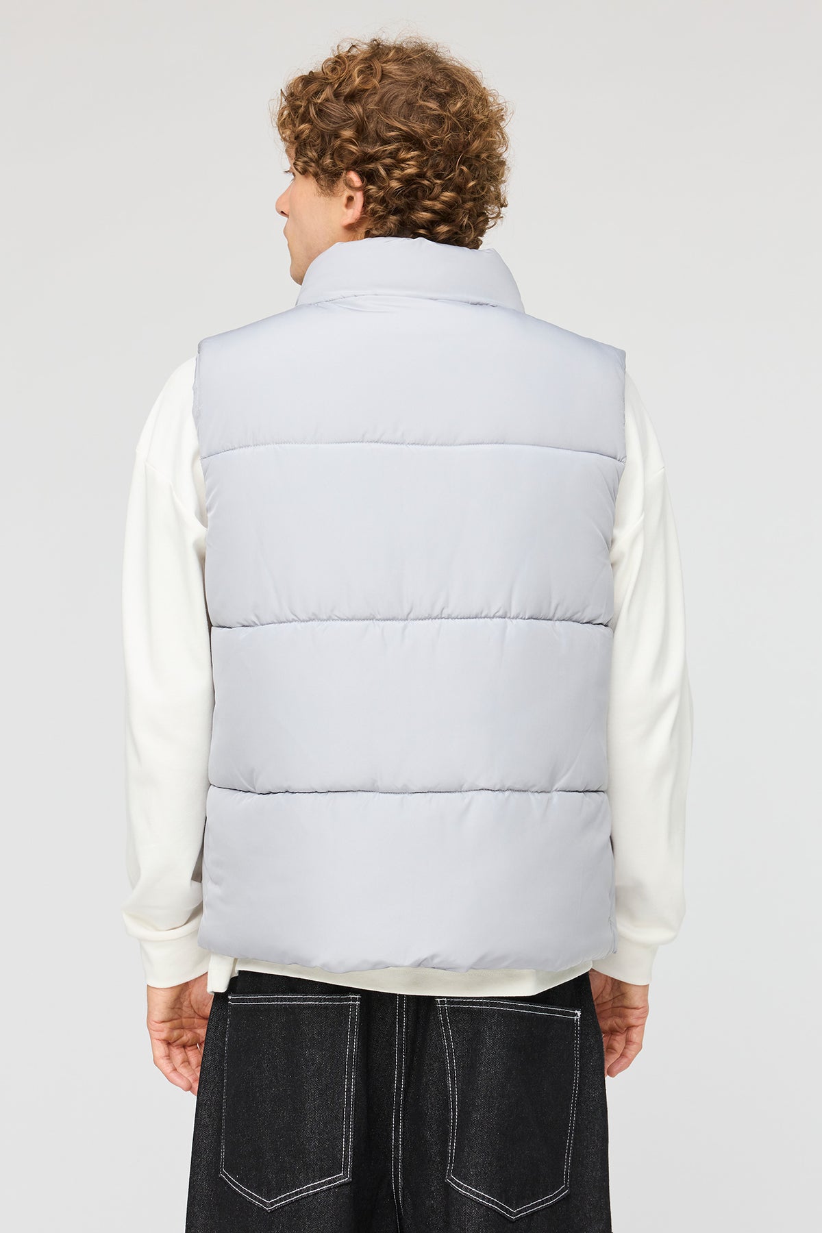 Alt View 2. Puffer Vest - Light Grey