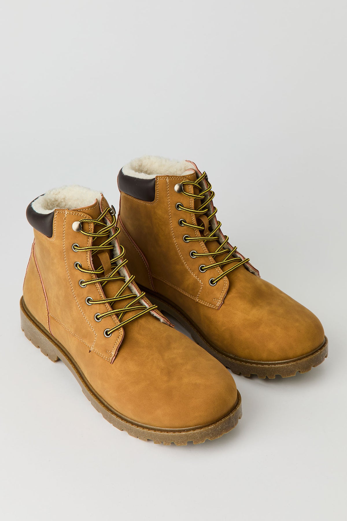 Alt View 2. Faux Fur Lined Hiking Boots - Tan