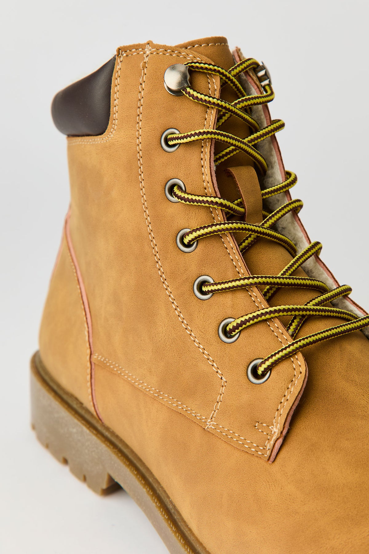 Alt View 3. Faux Fur Lined Hiking Boots - Tan