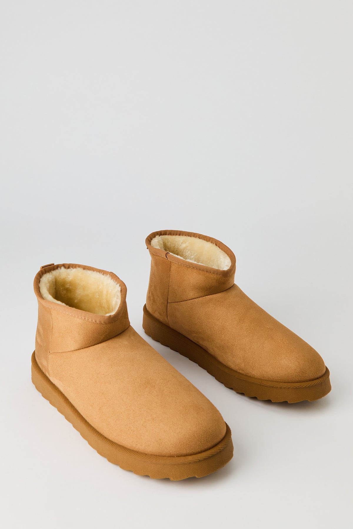 Alt View 2. Faux Fur Lined Ankle Boots - Tan