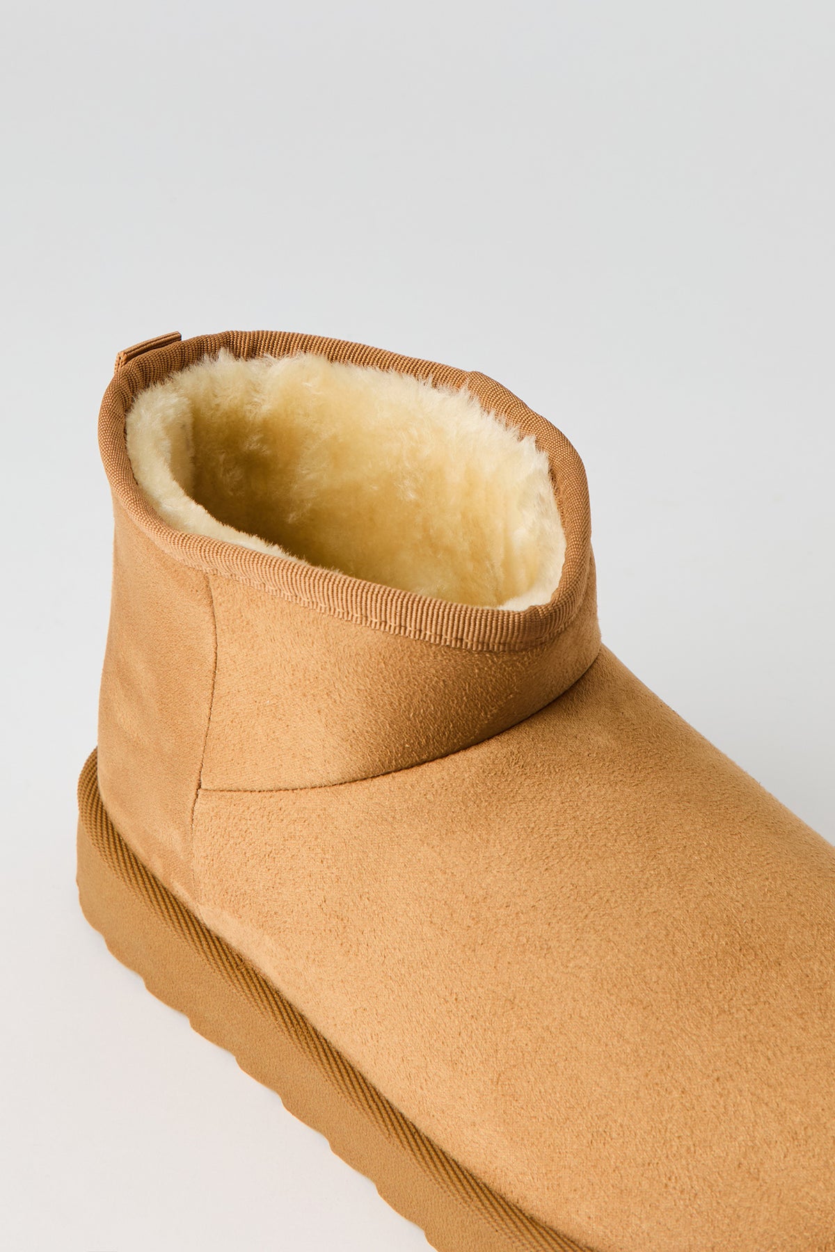 Alt View 3. Faux Fur Lined Ankle Boots - Tan