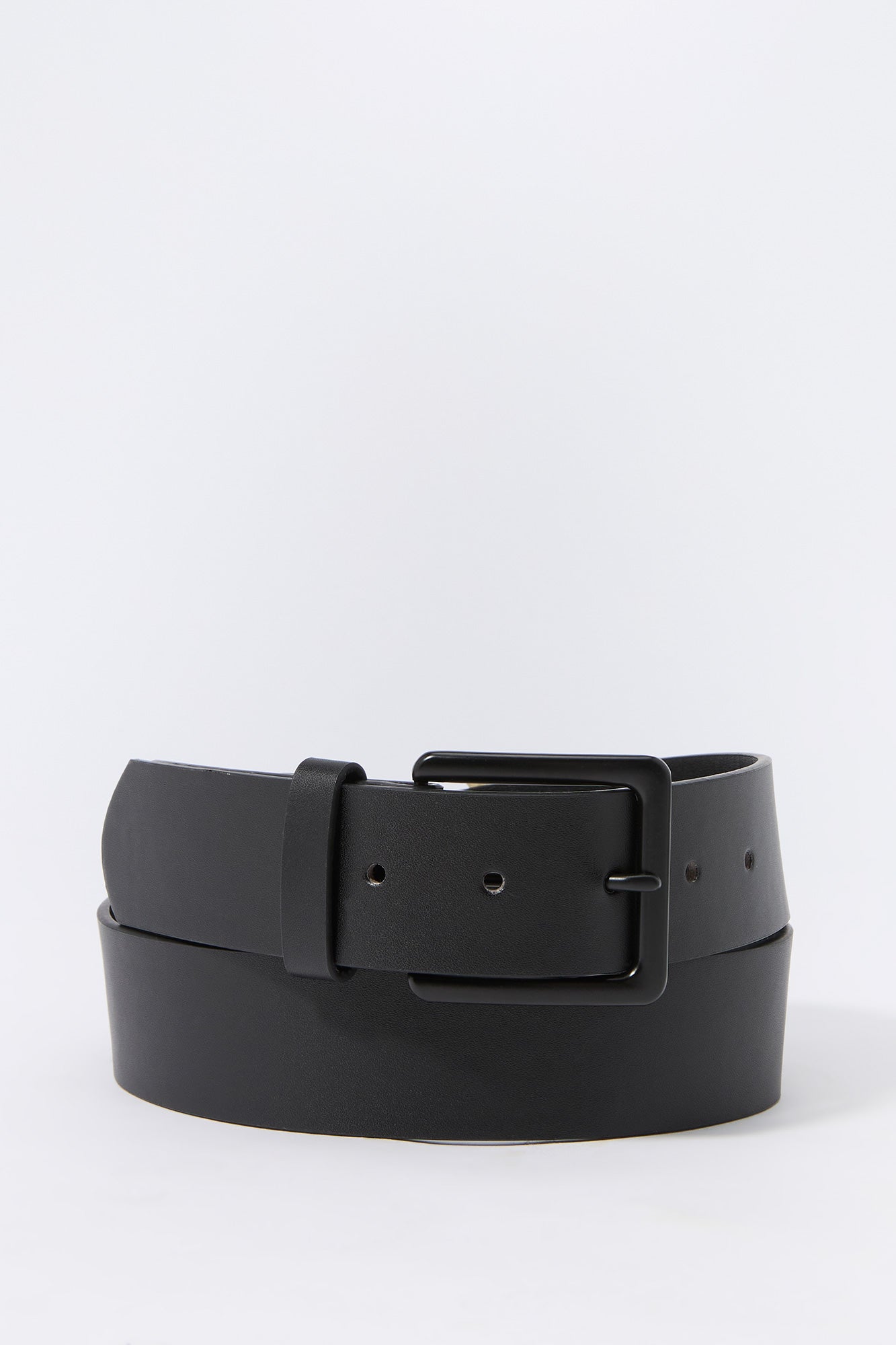 Ceinture en similicuir noir mat