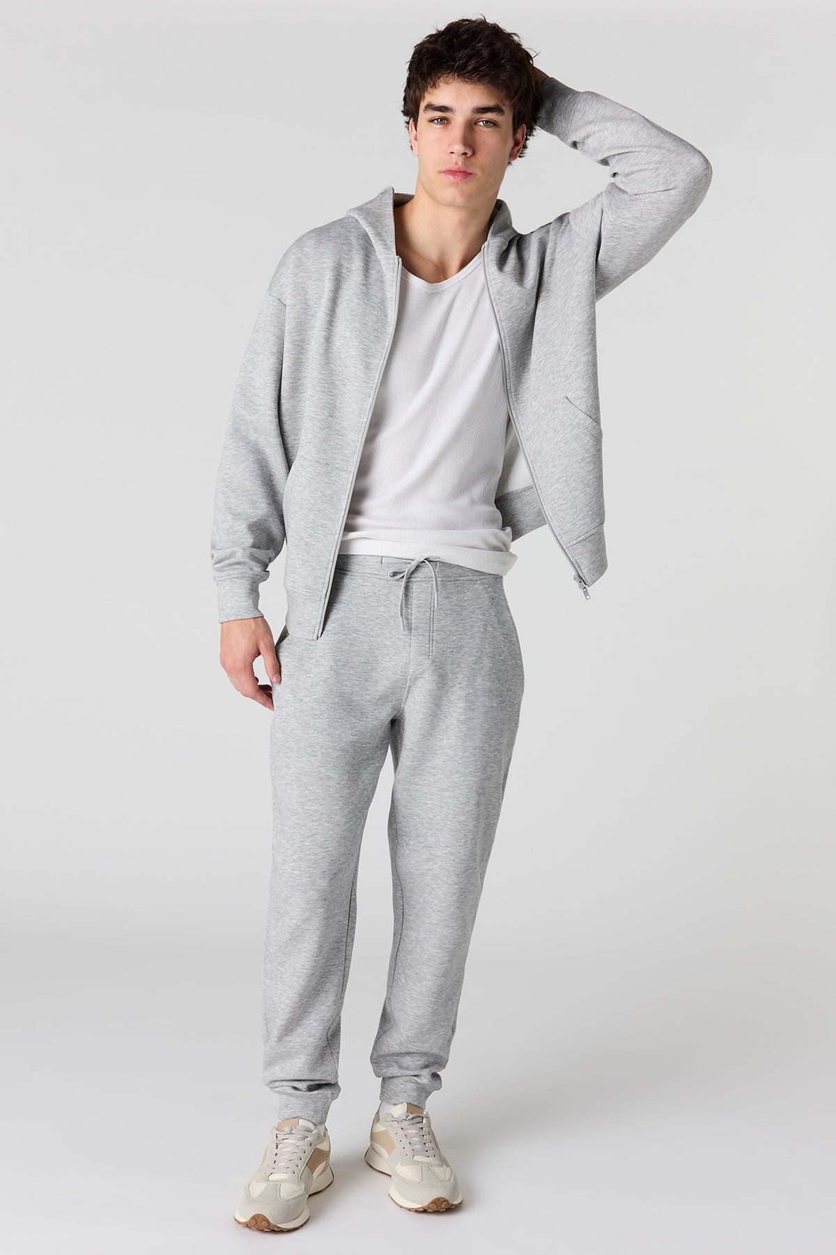 Alt View 3. U/A Scuba 2-Way Zip-Up Hoodie - Heather Grey