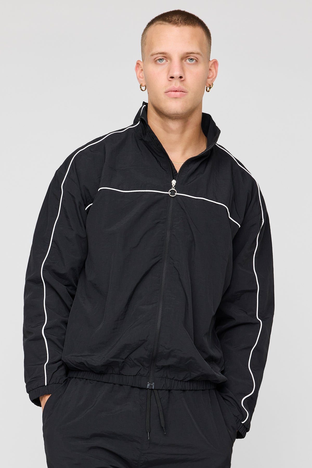 Nylon Windbreaker - Black