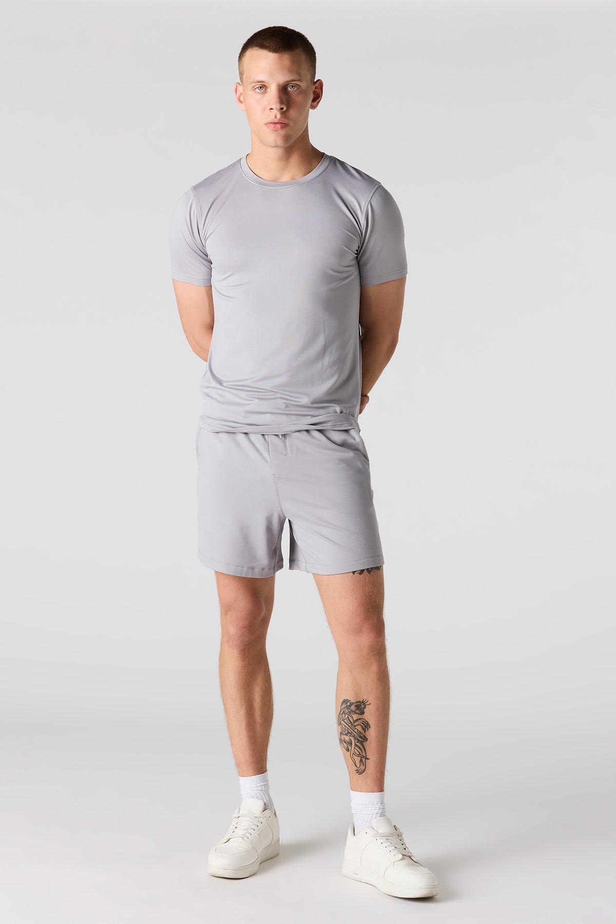 Alt View 2. U/A PowerSoft Short 5” - Light Grey