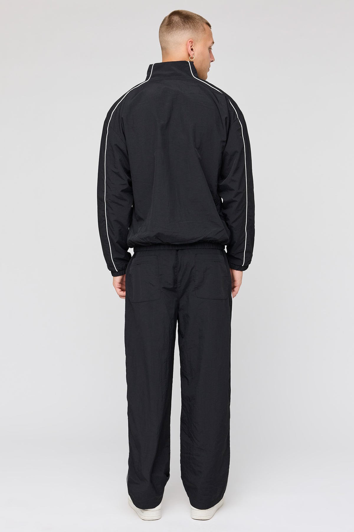 Alt View 3. Nylon Track Pant - Black