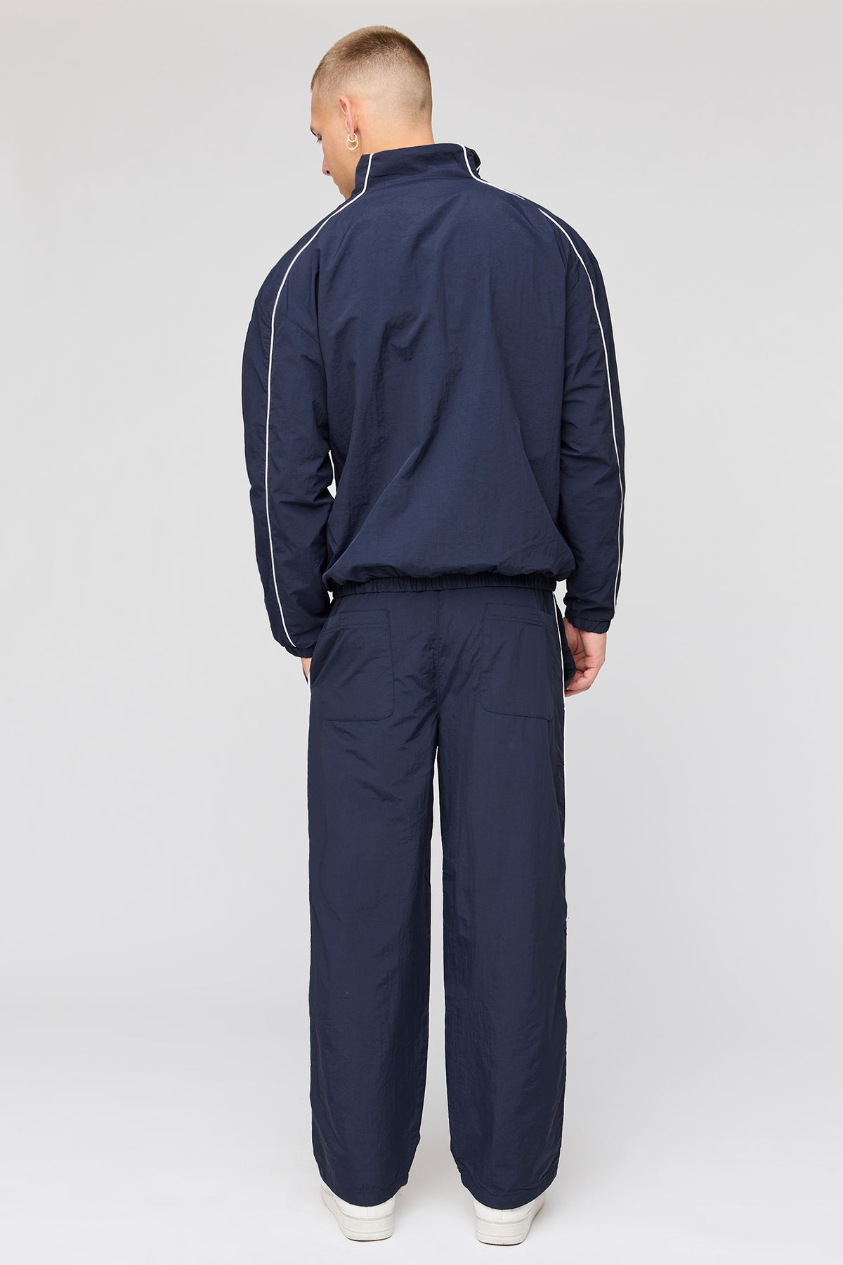 Alt View 3. Nylon Track Pant - Navy