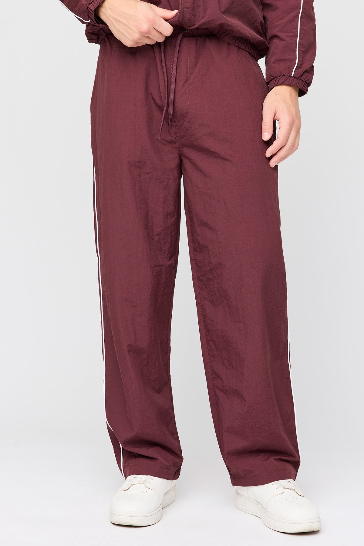 Nylon Track Pant - Burgundy