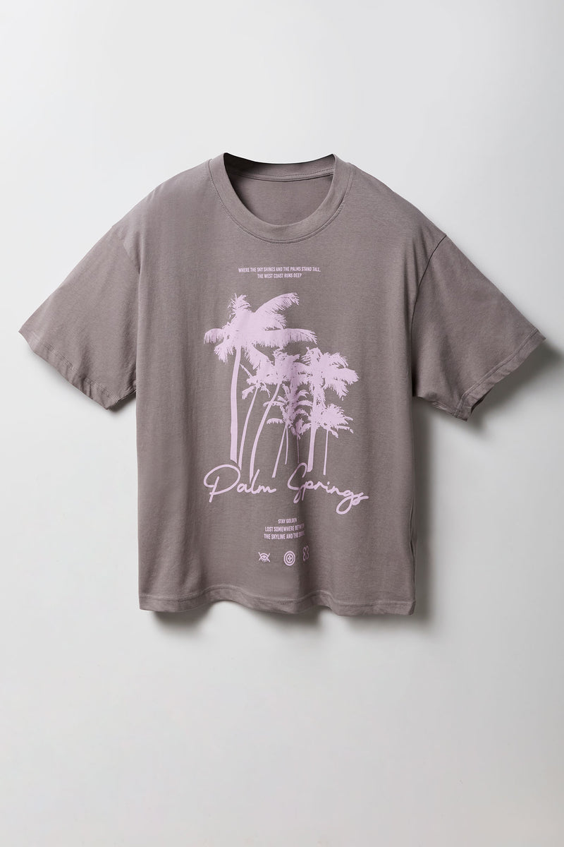 T-shirt carré à imprimé Palm Springs