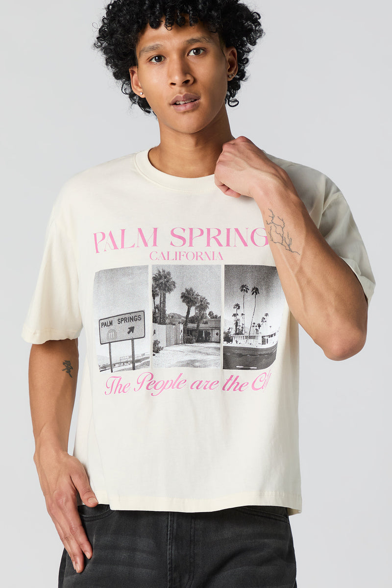 T-shirt carré à imprimé Palm Springs