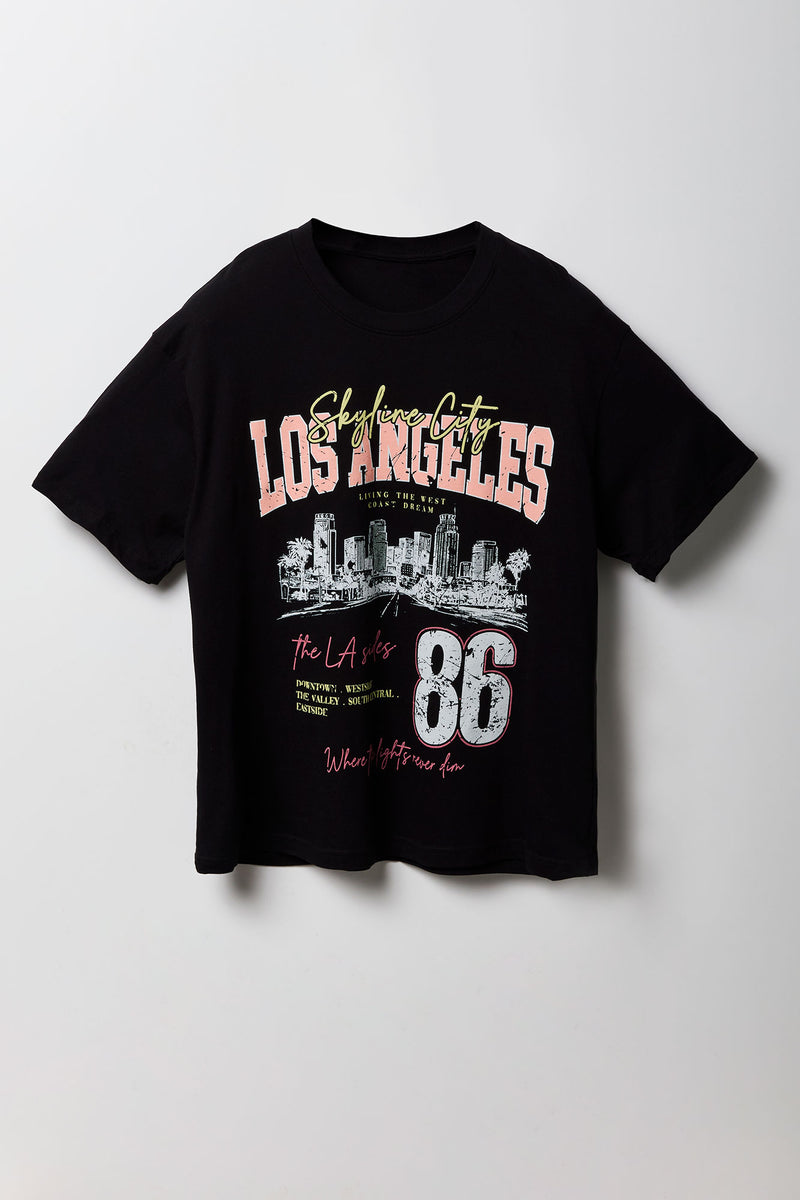 T-shirt carré à imprimé Los Angeles