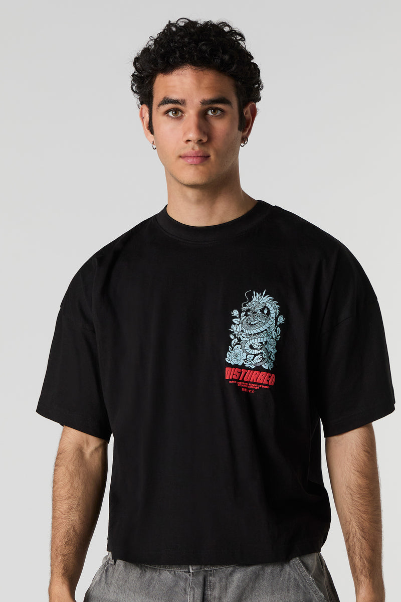 T-shirt carré à imprimé en relief Dragon
