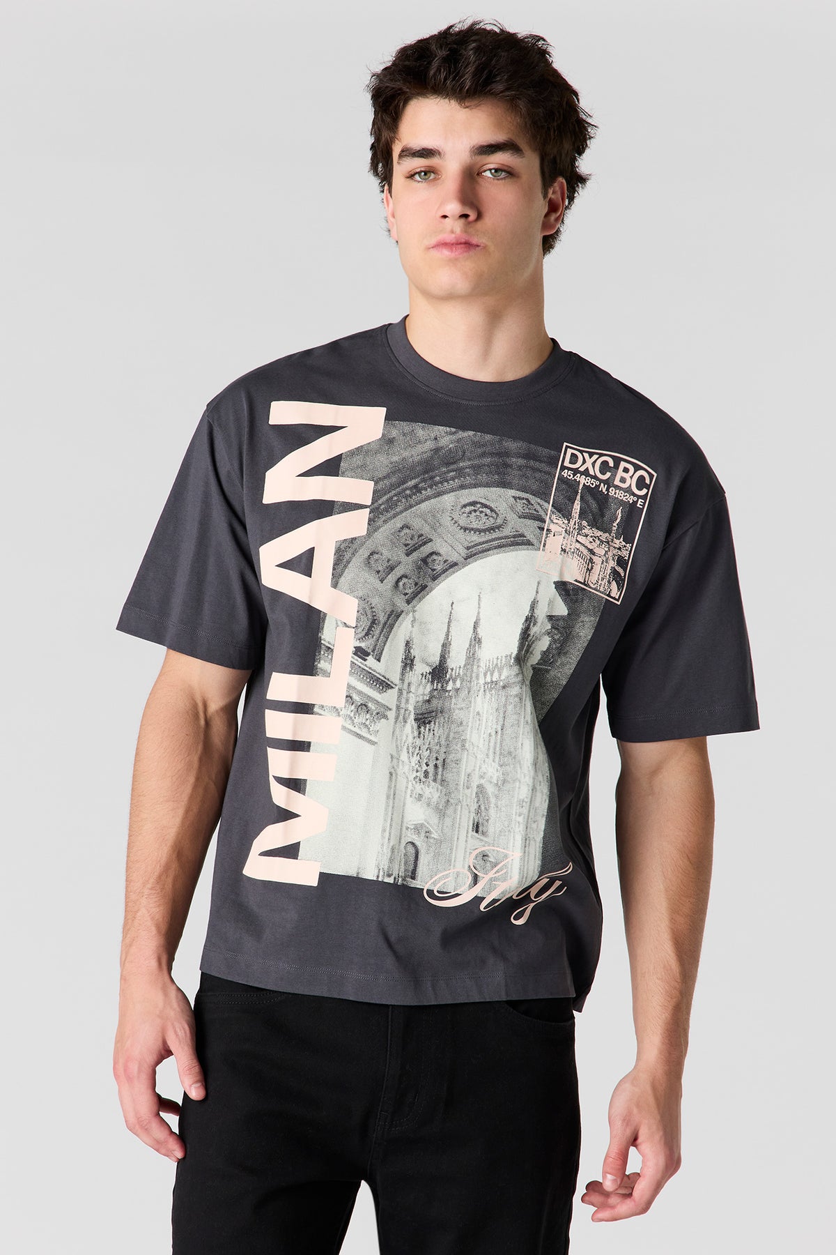City Graphic Boxy T-Shirt - Black
