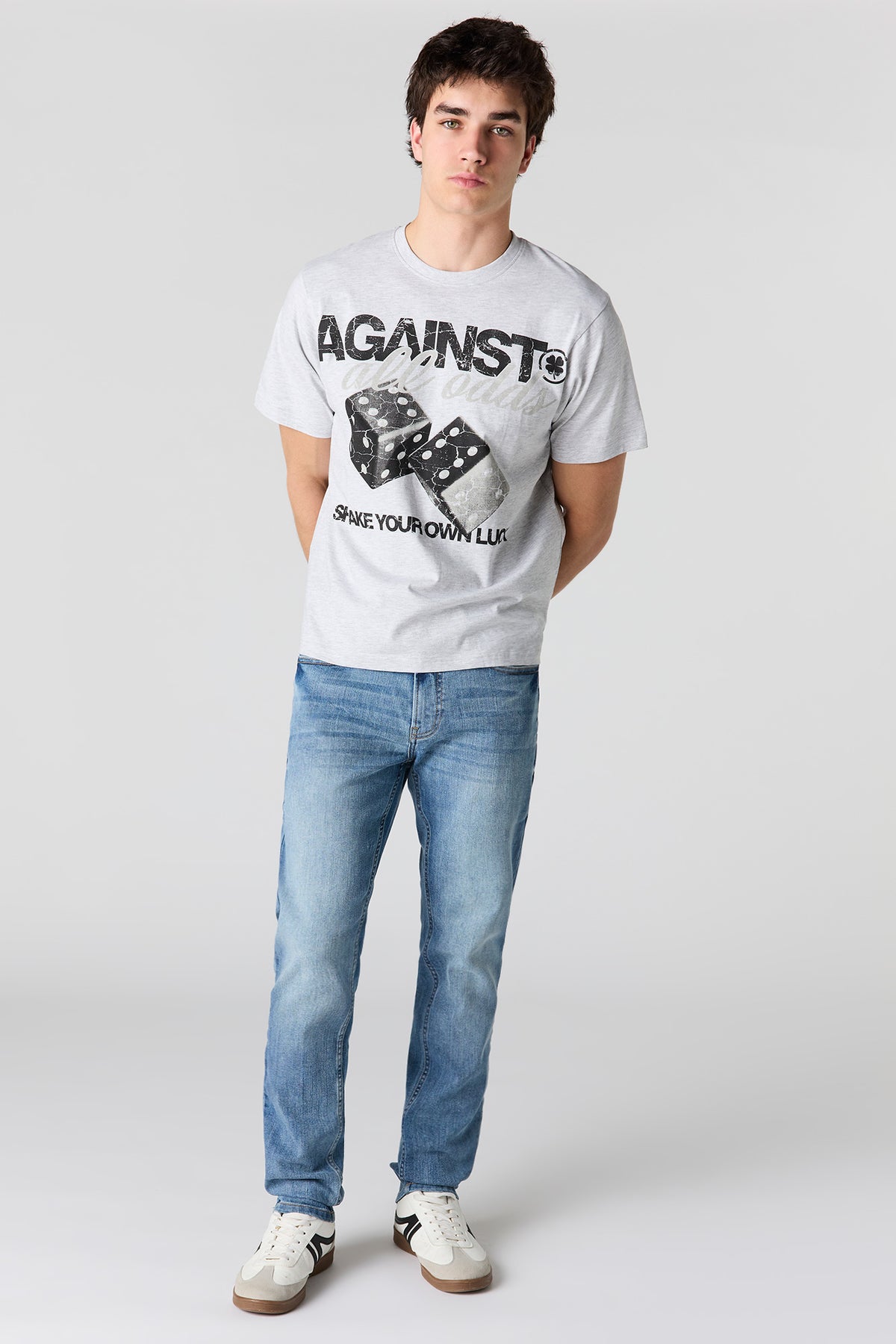 Alt View 3. Dice Graphic T-Shirt - Light Grey