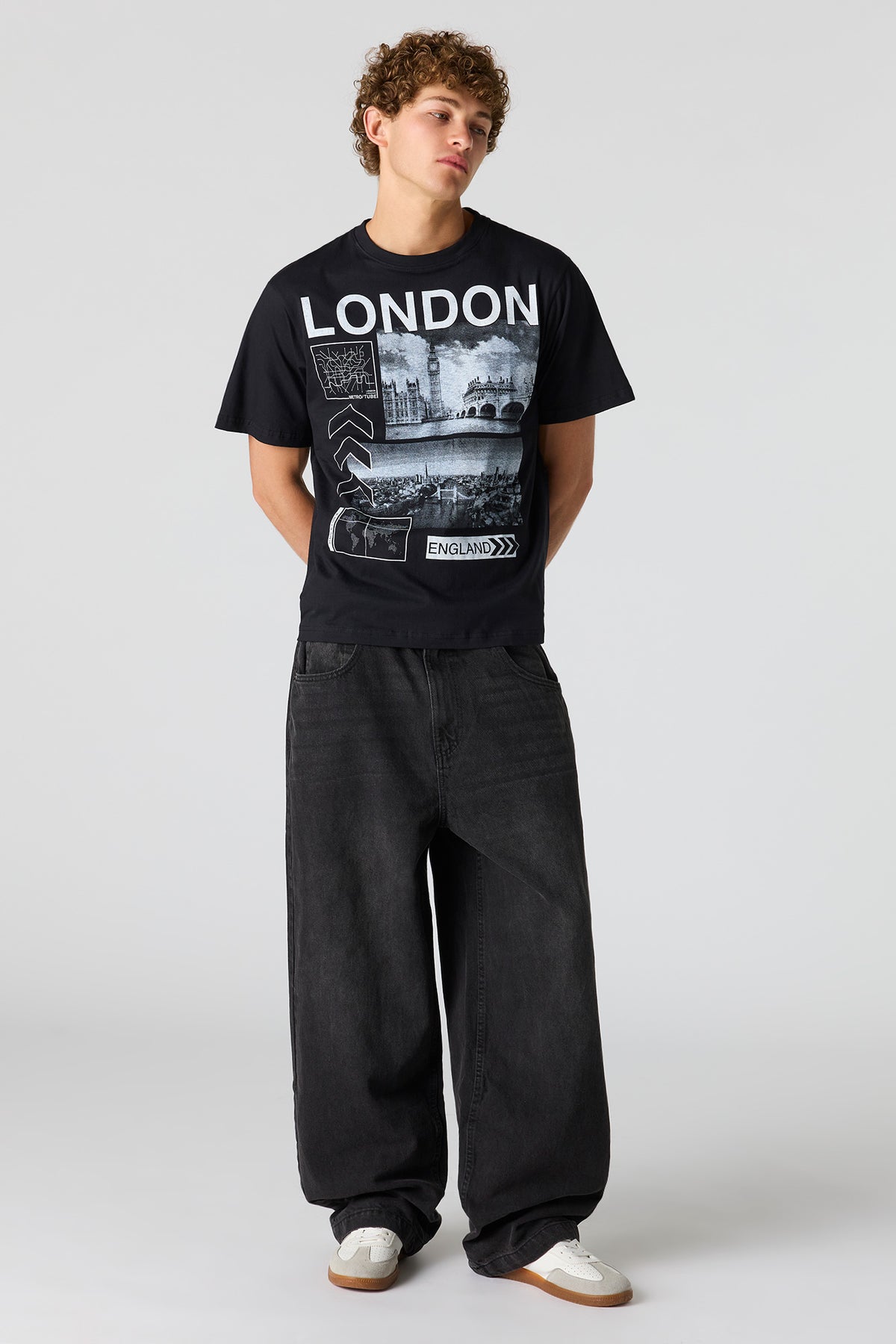 Alt View 3. City Graphic T-Shirt - Black