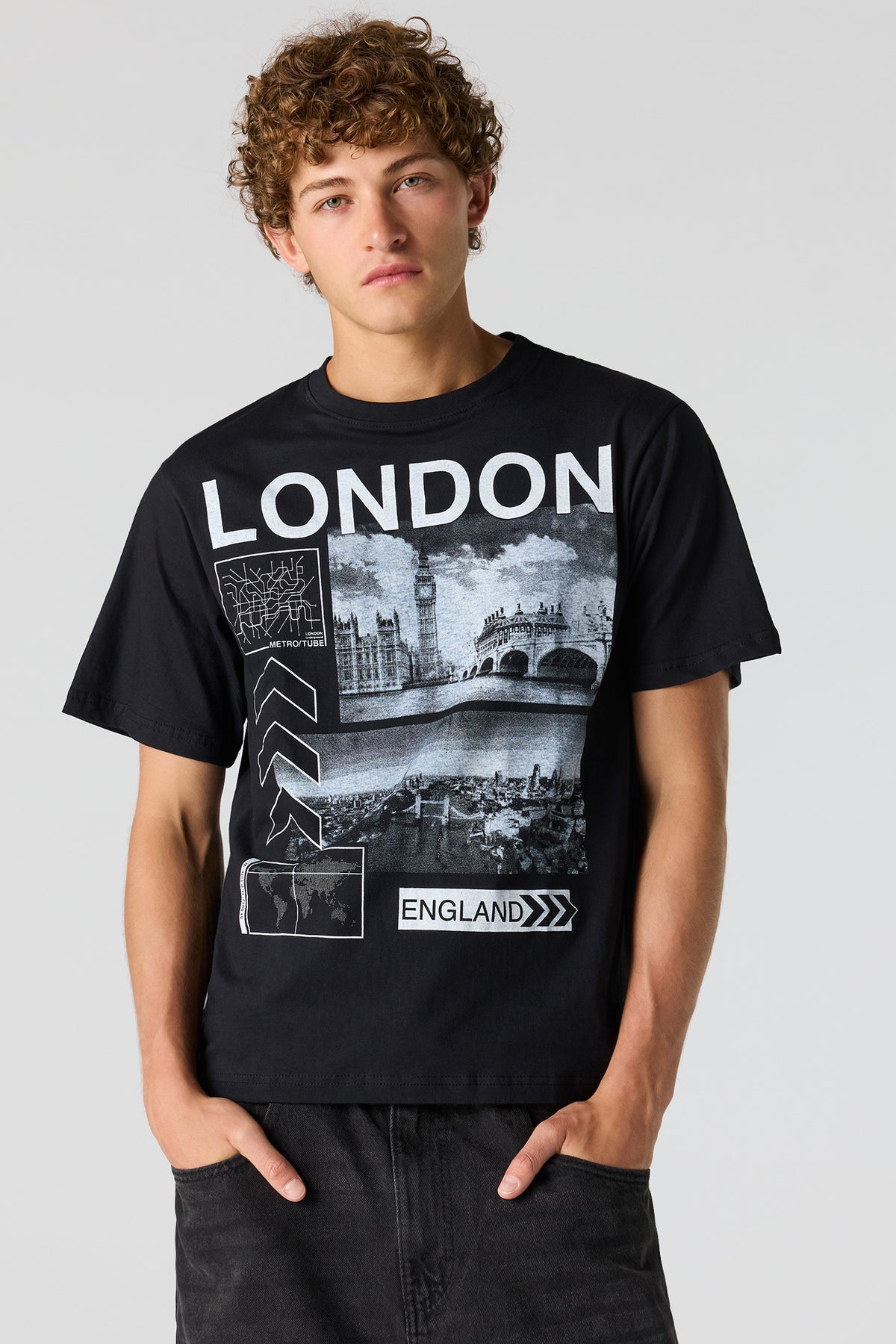 Alt View 4. City Graphic T-Shirt - Black