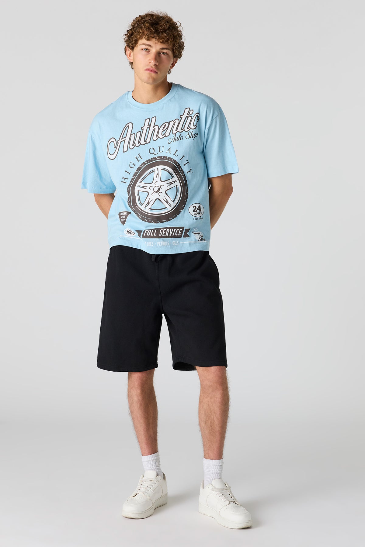 Alt View 3. Auto Shop Graphic Boxy T-Shirt - Light Blue