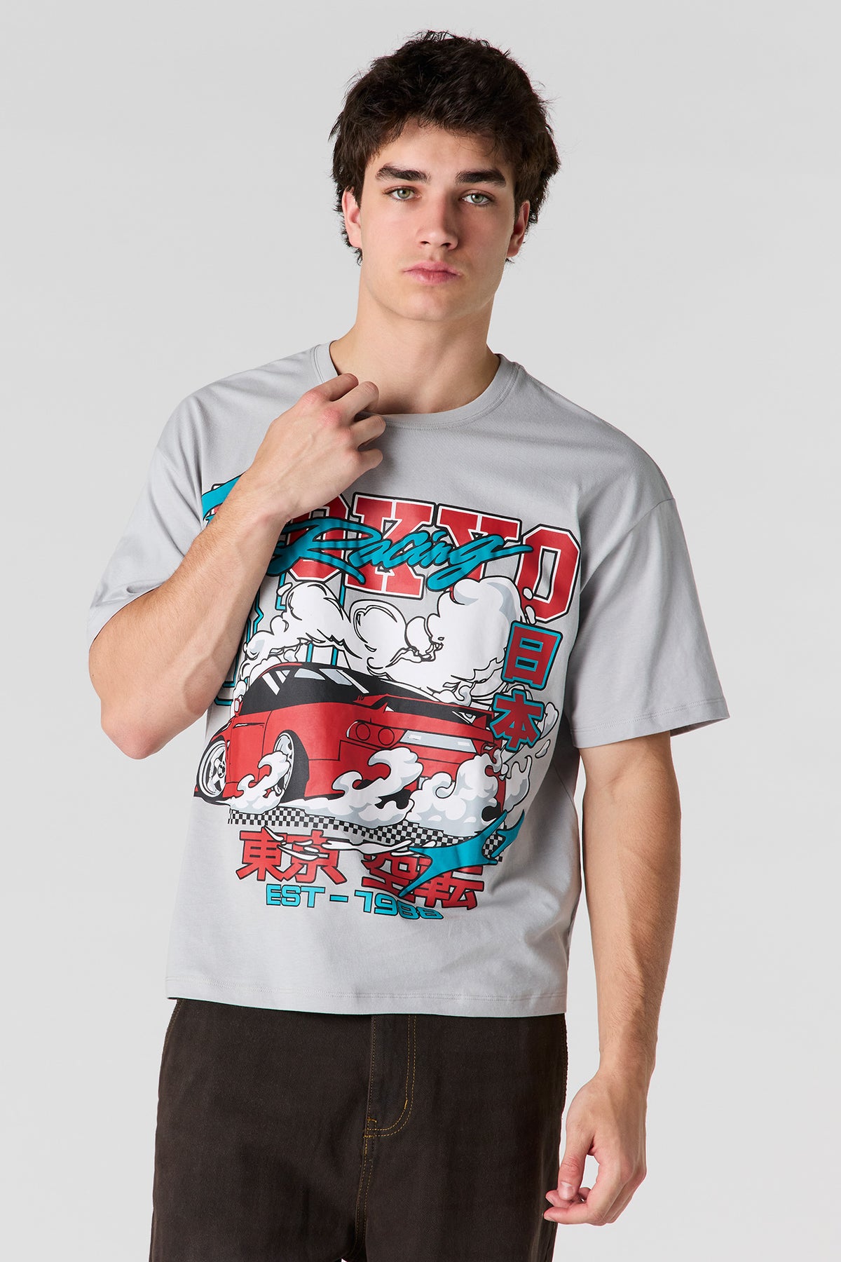 T-shirt carré à imprimé Fearless Racing