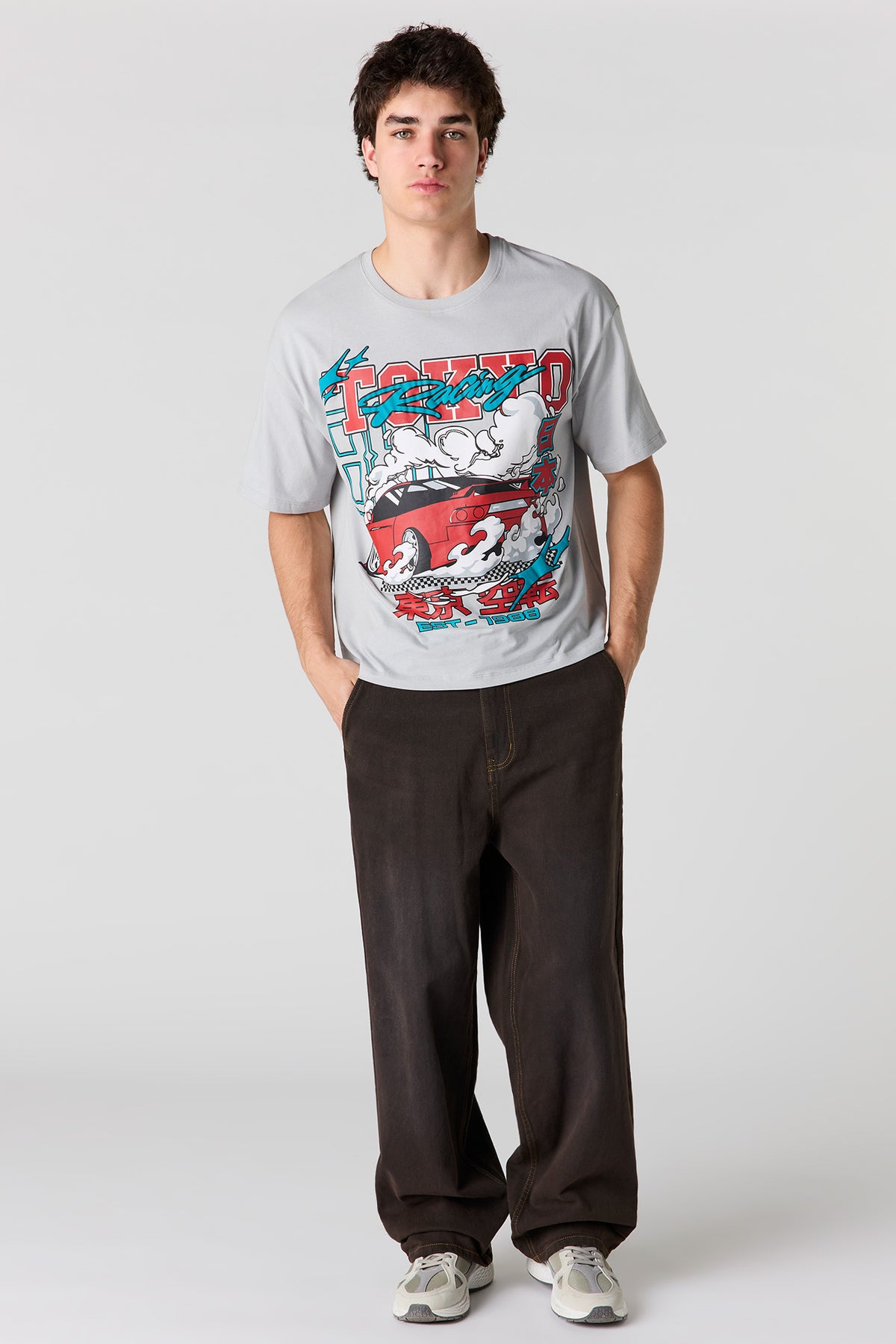 Vue alternative 3. T-shirt carré à imprimé Fearless Racing