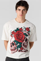 T-shirt carré à imprimé Skull