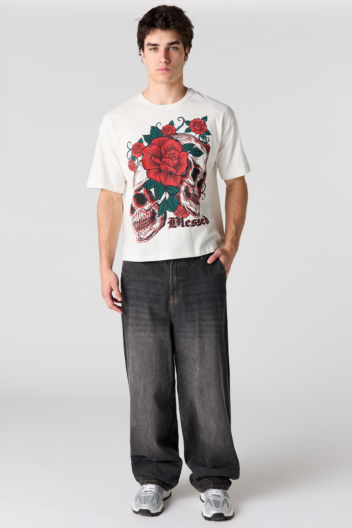 Vue alternative 3. T-shirt carré à imprimé Skull