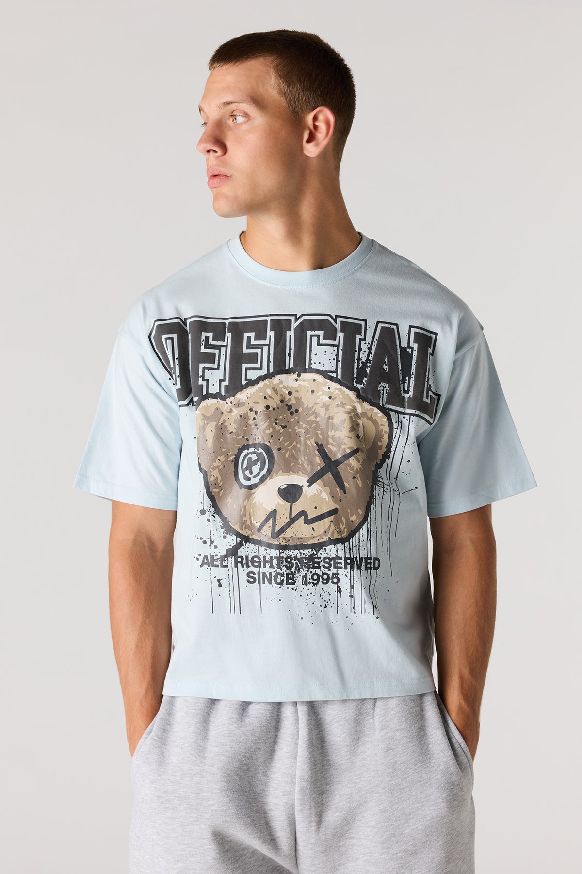 T-shirt carré à imprimé Ours