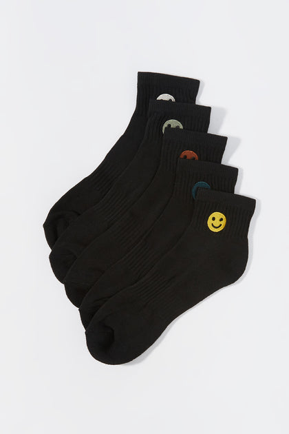 Chaussettes aux chevilles à imprimé de sourire (paquet de 5)