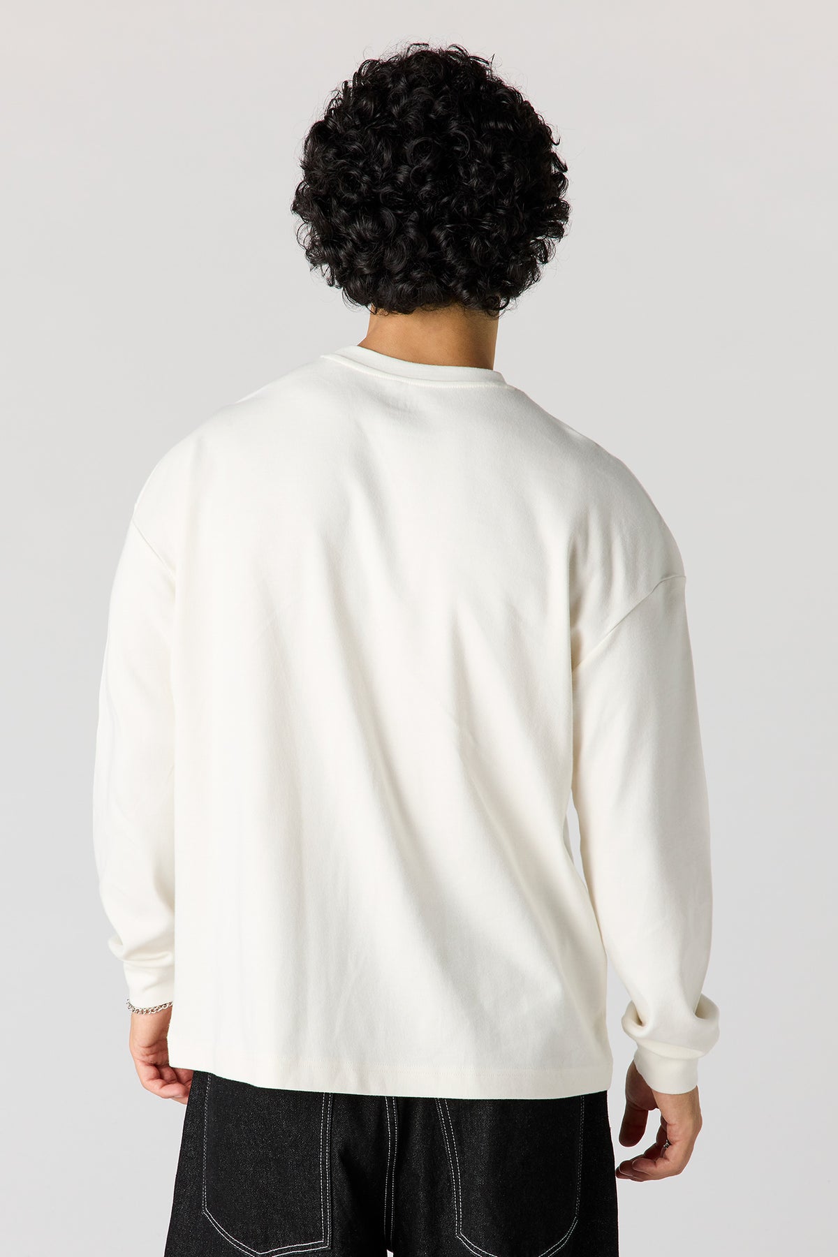 Alt View 2. Oversized Heavyweight Long Sleeve Top - White