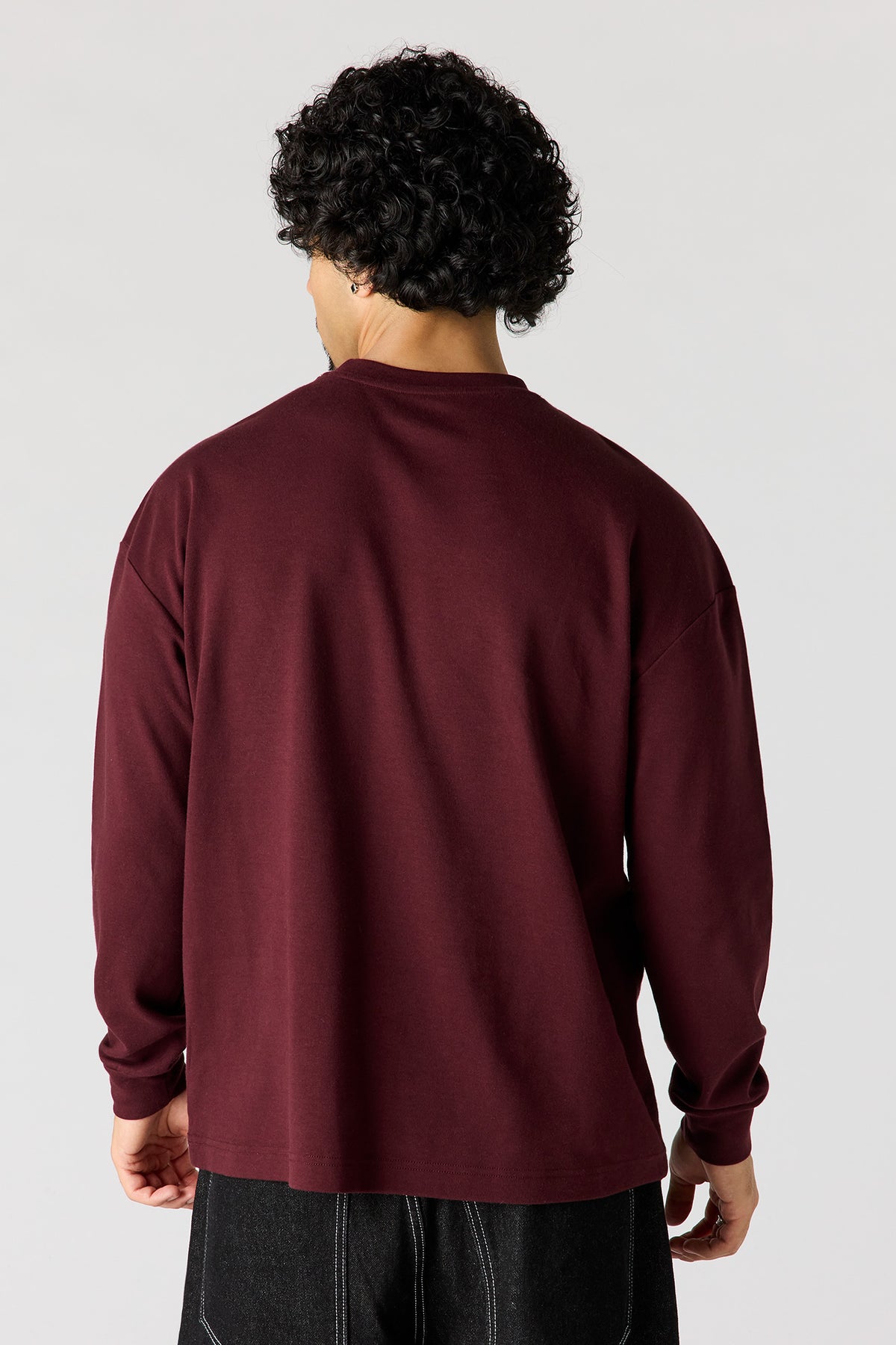 Alt View 17. Oversized Heavyweight Long Sleeve Top - Light Blue