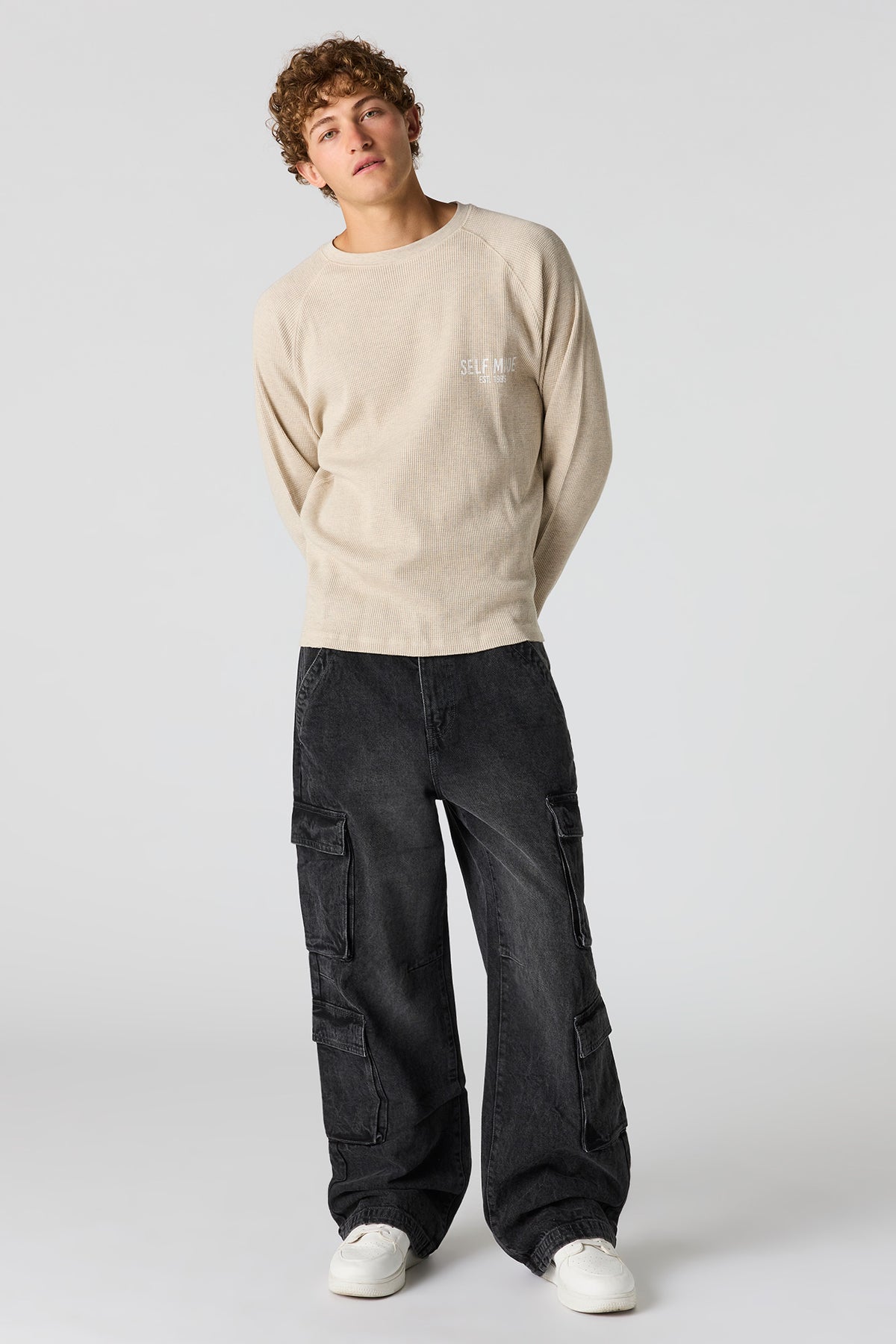 Vue alternative 3. Haut en tricot délavé à imprimé Self Made 