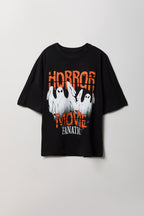T-shirt carré à imprimé Horror Movie 