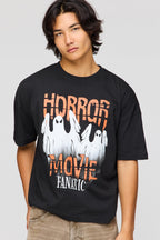T-shirt carré à imprimé Horror Movie 